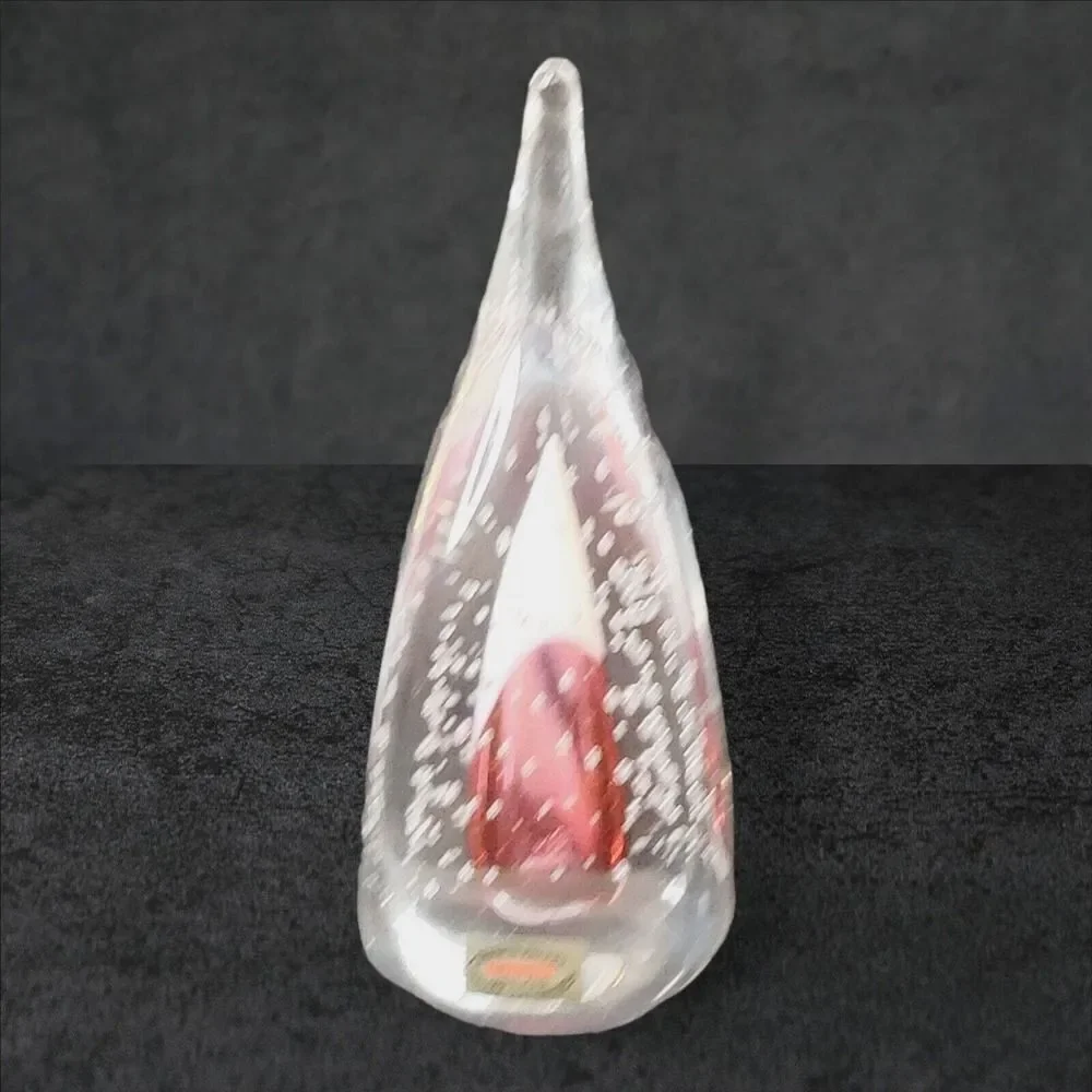 Poland‎ 24% Lead Crystal Hersey's Kiss Shaped Paperweight Red Design